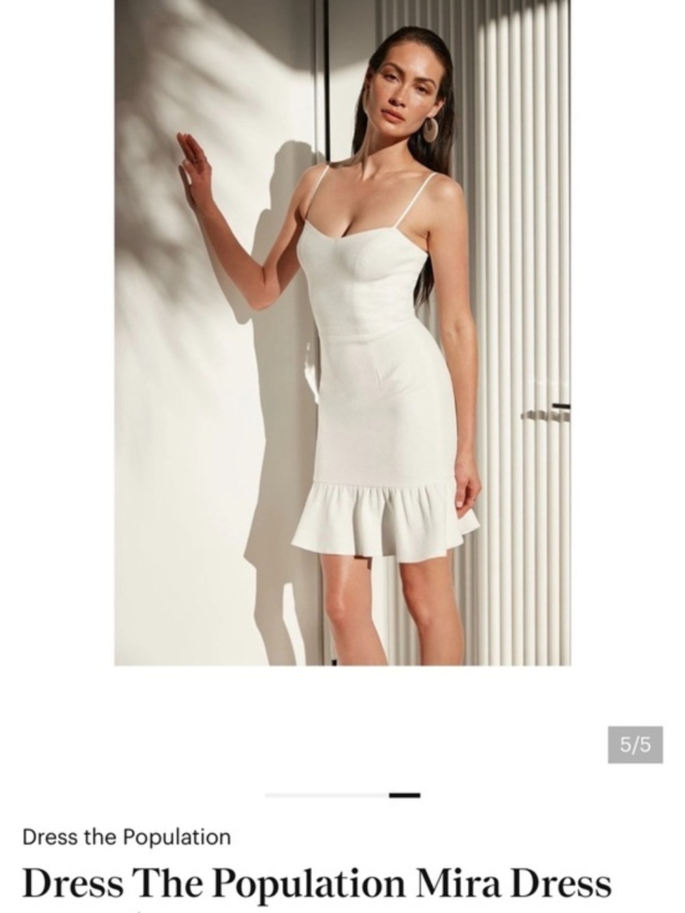Dress the Population Mira Mini White Ruffle Dress
